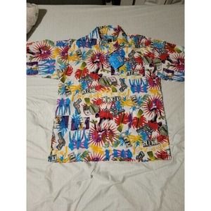 Hawaiian Aloha Shirt GB Design Lab Gangsta Vegas Girls Vacation XL Vibrant Color